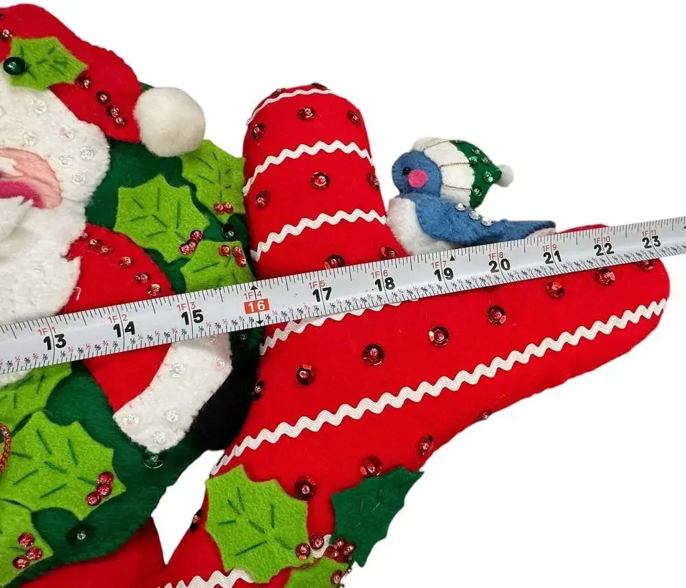 Bucilla Jolly Santa Felt Wall Hanging Decoration Christmas Joy